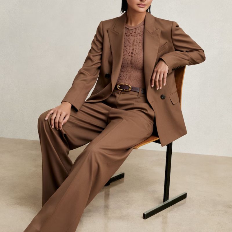 Solene Wool-Blend Blazer and Trousers on model