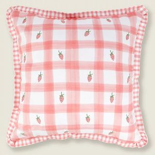 George Home pink strawberry print cushion