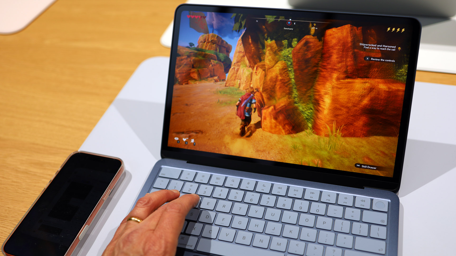 The MacBook Neo at an Apple event