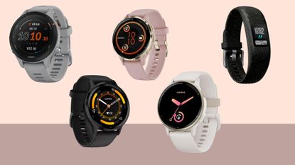 A selection of fitness trackers in the Garmin sale, including Forerunner 255, Venu 3, and Vivoactive 5