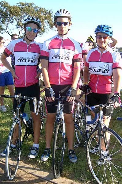 Riders from Graham Seers Cyclery - very pink