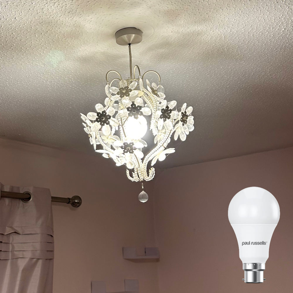Paul russels LED GLS, one of the best led bulbs, in megan's bedroom