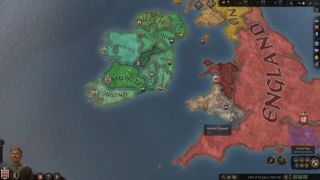 Overseeing the British isles in Crusader Kings 3.