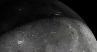 an illustration of the moon, showing craters along its dusty grey surface