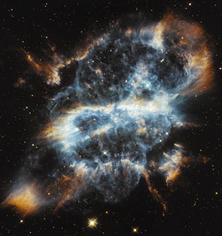 Glowing gas in a planetary nebula