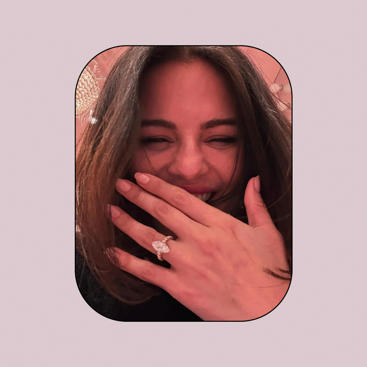 GIF Photo collage of different celebrities and their diamond engagement ring cuts.