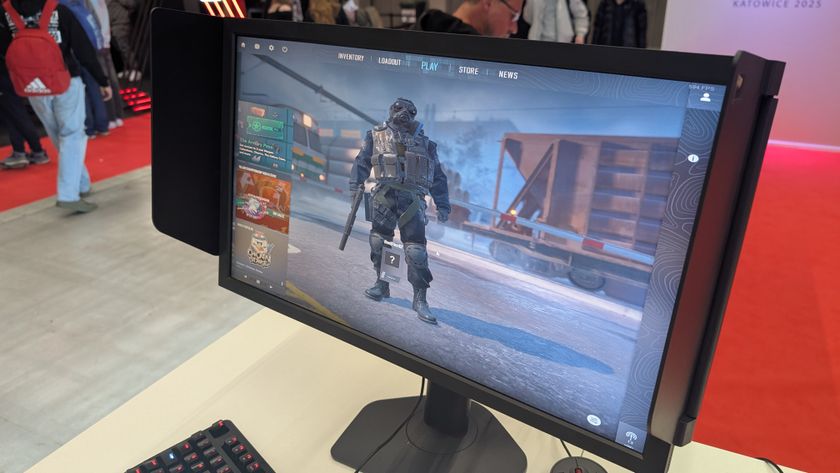 The BenQ Zowie XL2586X+ gaming monitor pictured at IEM Katowice 2025.