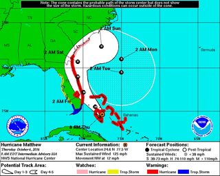 Hurricane Matthew is now expected to go out to sea later this weekend.