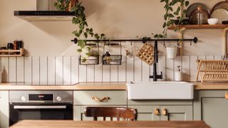 A zen kitchen using a soft colour palette