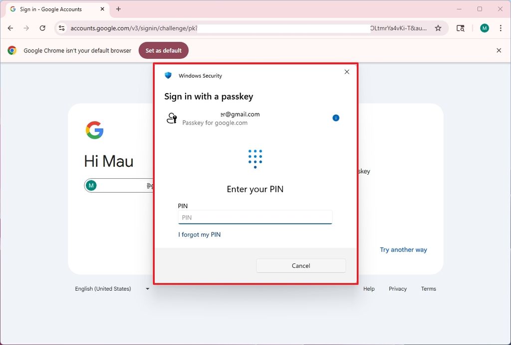 Windows Hello passkey new UI