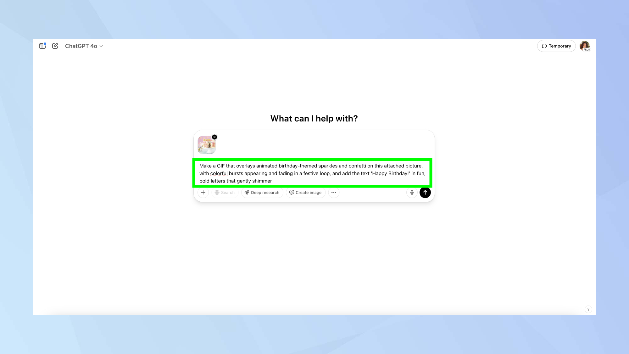 ChatGPT GIF prompt