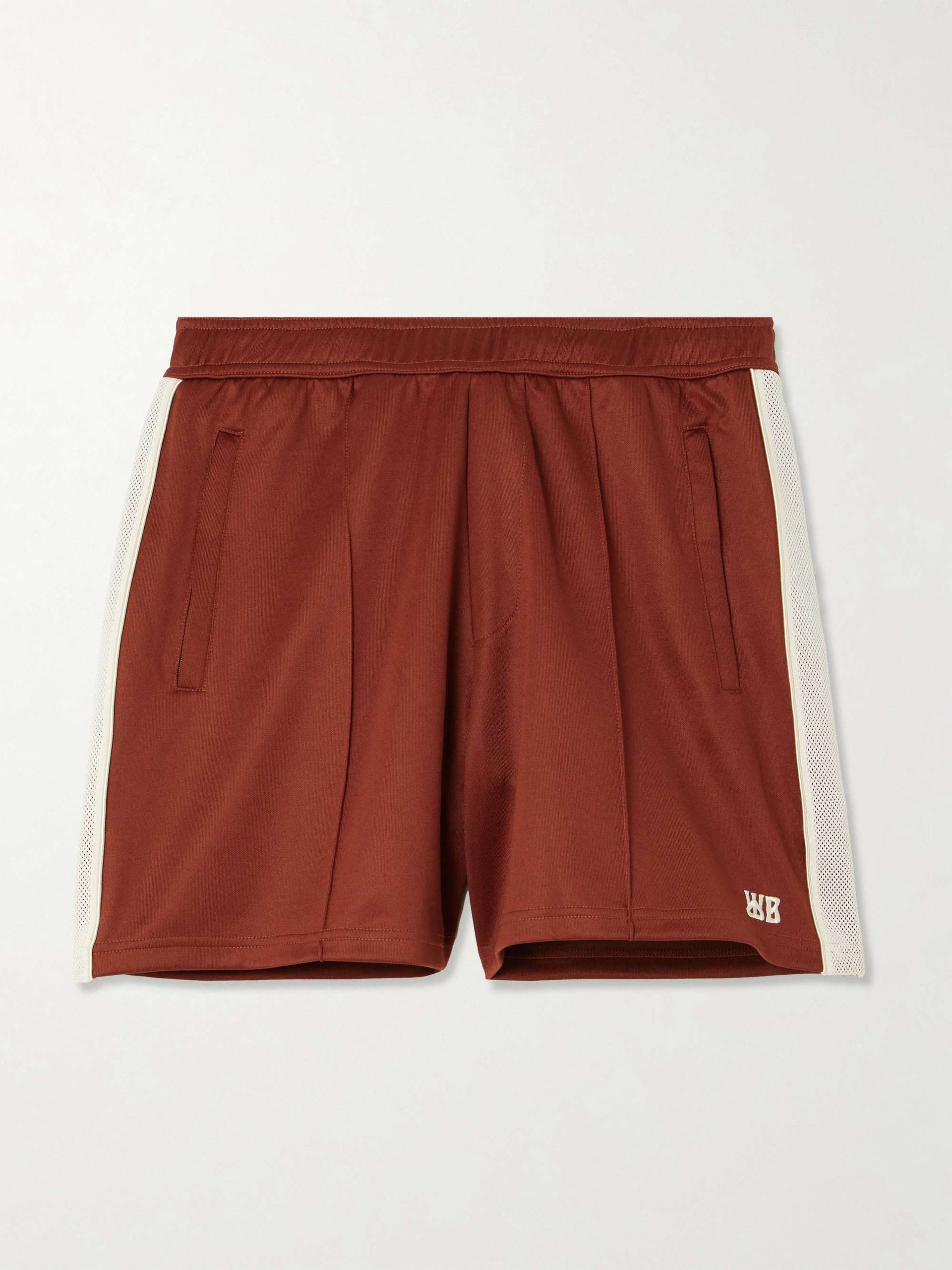 Motion Embroidered Mesh-Trimmed Jersey Shorts