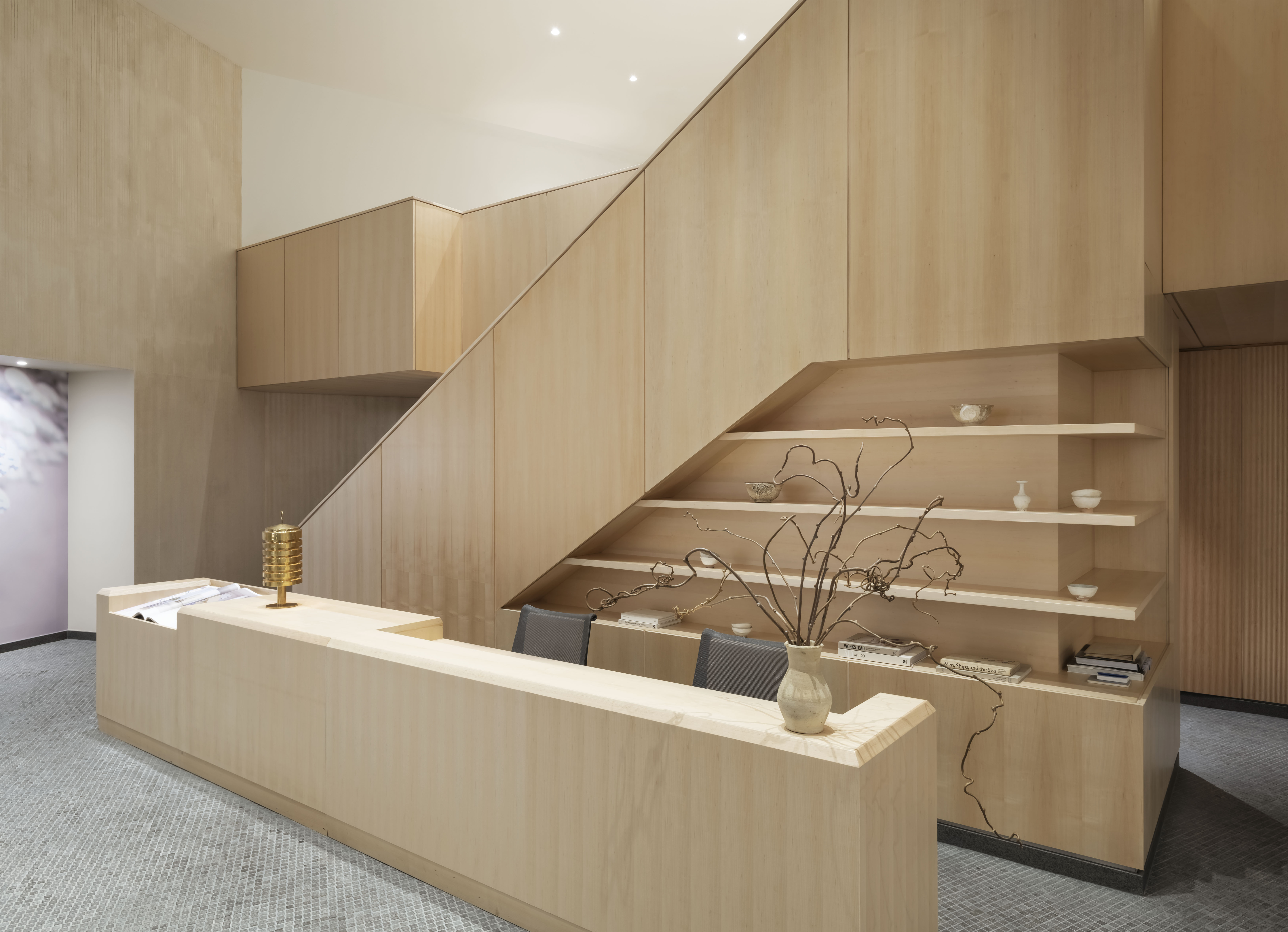 Olympia Dumbo entrance with wooden desk