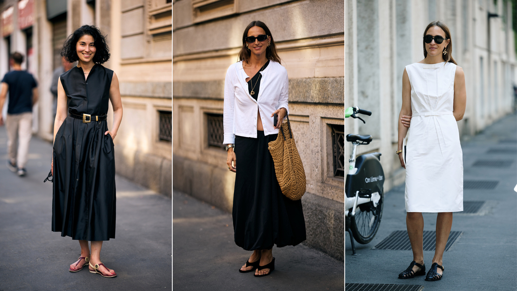 Milan Fashion Week street style black and white header