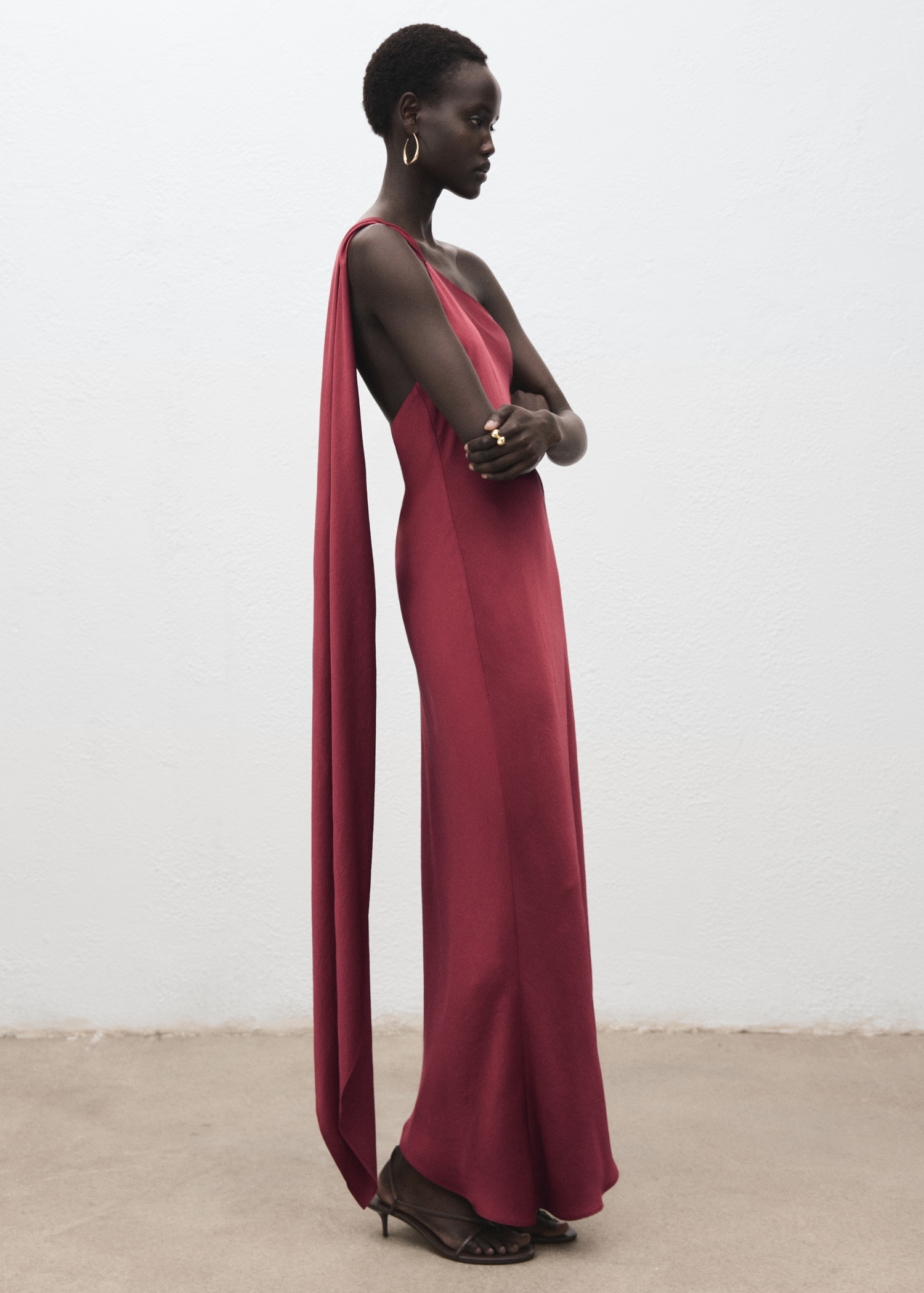 Asymmetrical Satin Dress - Women | Mango United Kingdom