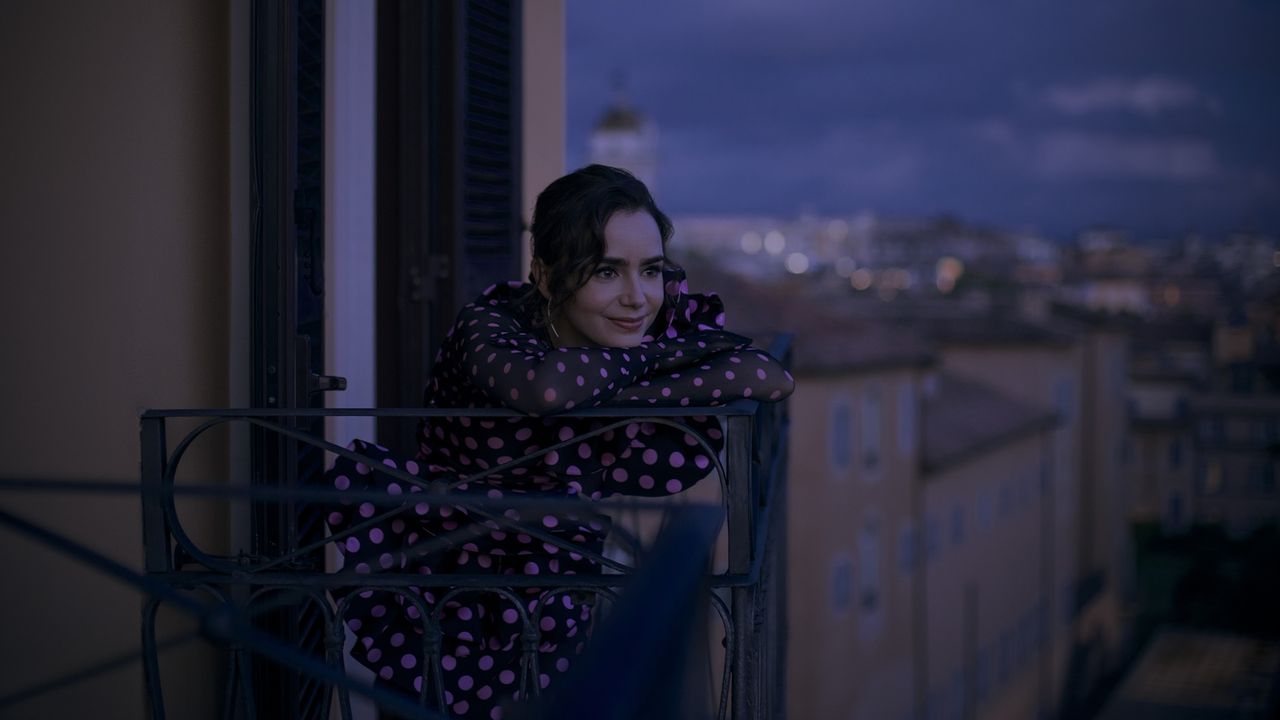 Lily Collins as Emily in episode 409 of Emily in Paris
