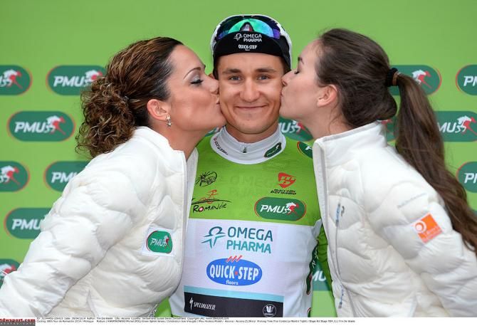 Michal Kwiatkowski (Omega Pharma-QuickStep) in green