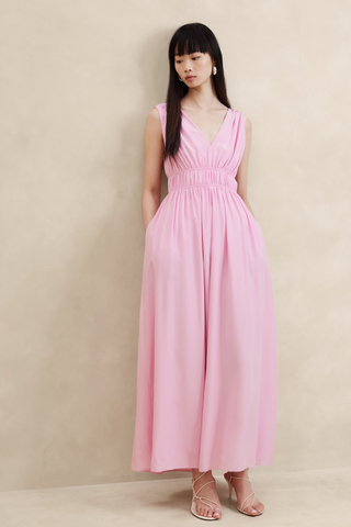 Banana Republic Cascade Silk Maxi Dress (Was $300) 