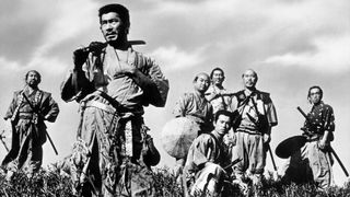 black-and-white film still from seven samauri (1954)