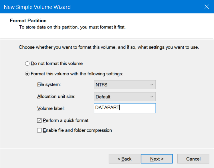 Create an NTFS Partition