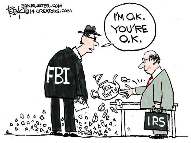 Editorial cartoon FBI IRS Tea Party