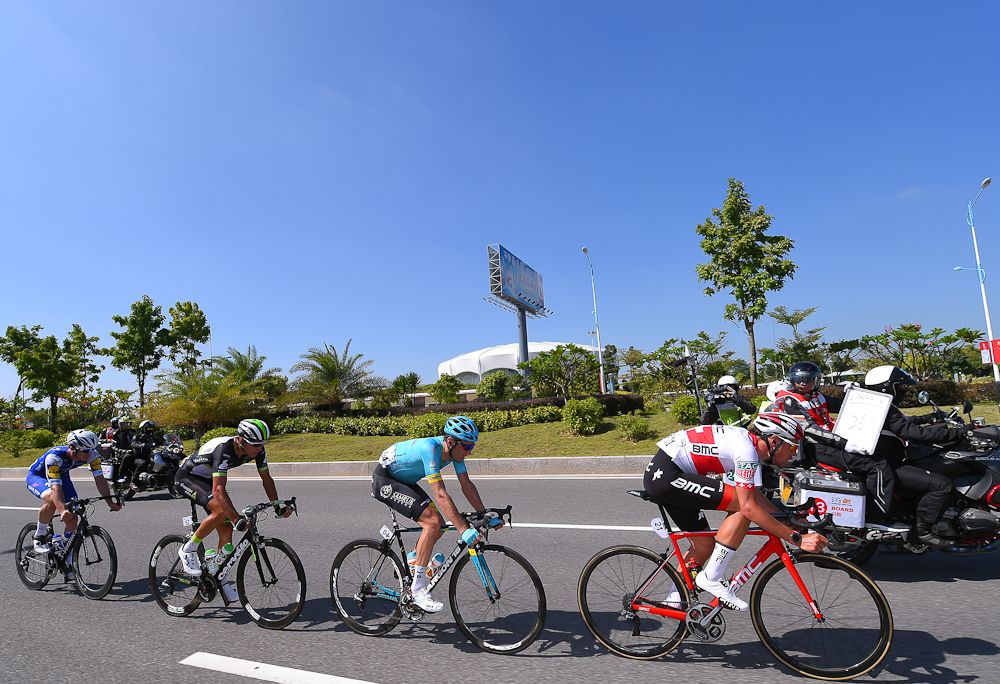 The breakaway in action during stage 1 at the Tour of Guangxi