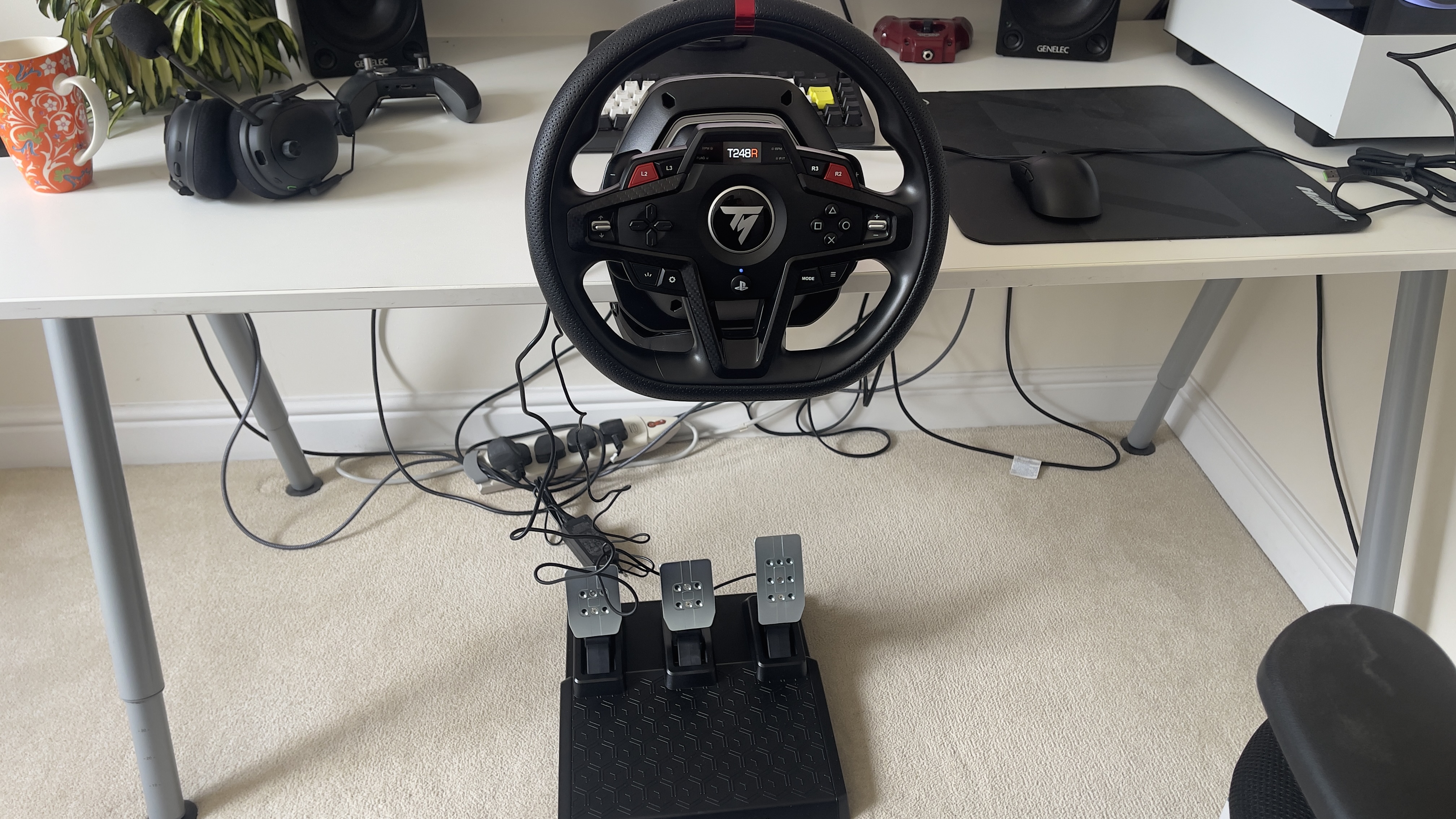 The Thrustmaster T248R set up.