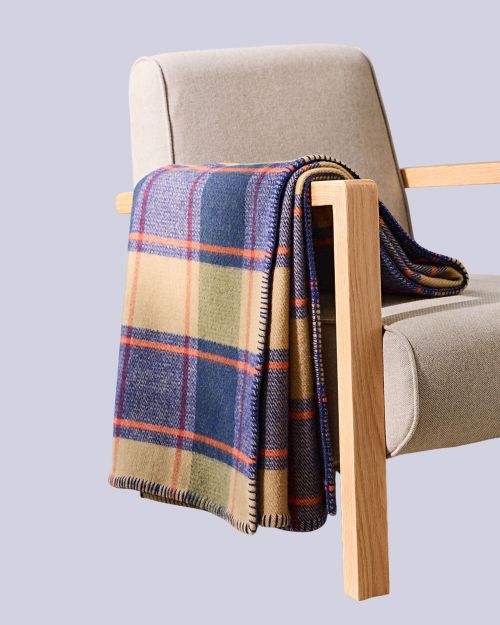 Kaspi Checked Throw in Wool