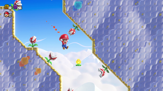 Using the Parachute Cap badge in Super Mario Bros. Wonder