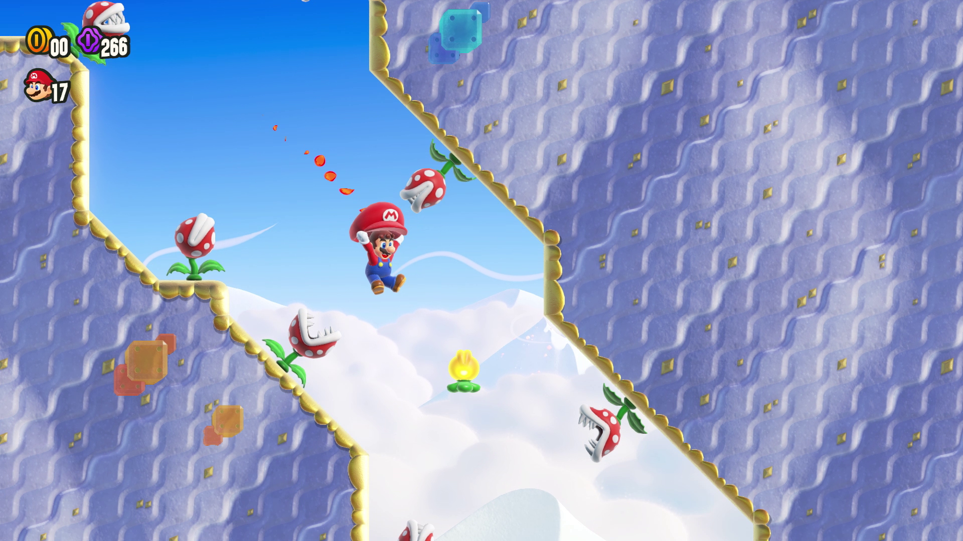 Usar la insignia de gorra de paracaídas en Super Mario Bros. Wonder