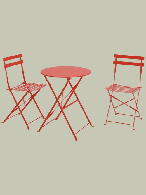 Eve 2 Seater Folding Metal Garden Bistro Set