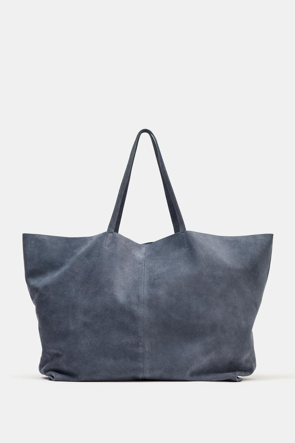 Zara MAXI SPLIT LEATHER SHOPPER