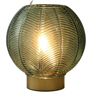 textured glass globe battery powered table lamp