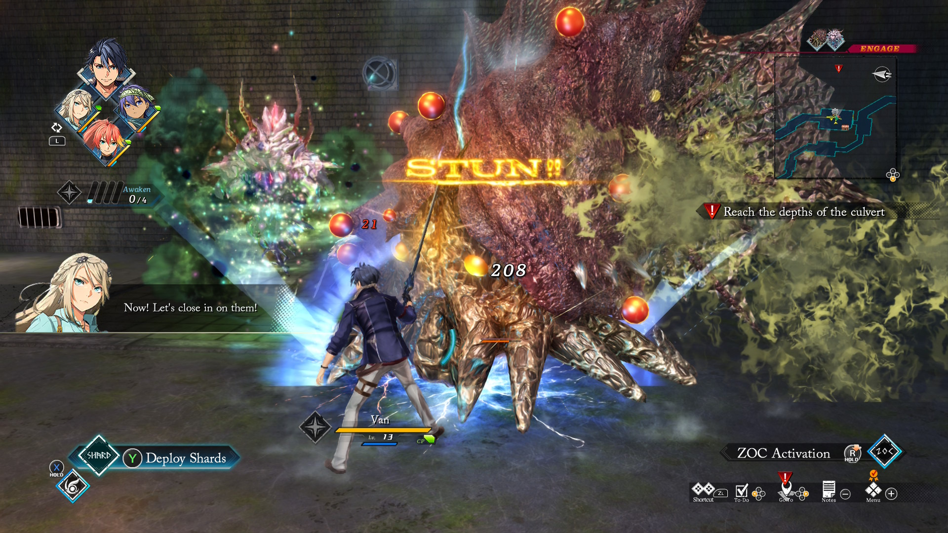 Van stuns an enemy in combat in Trails Beyond the Horizon