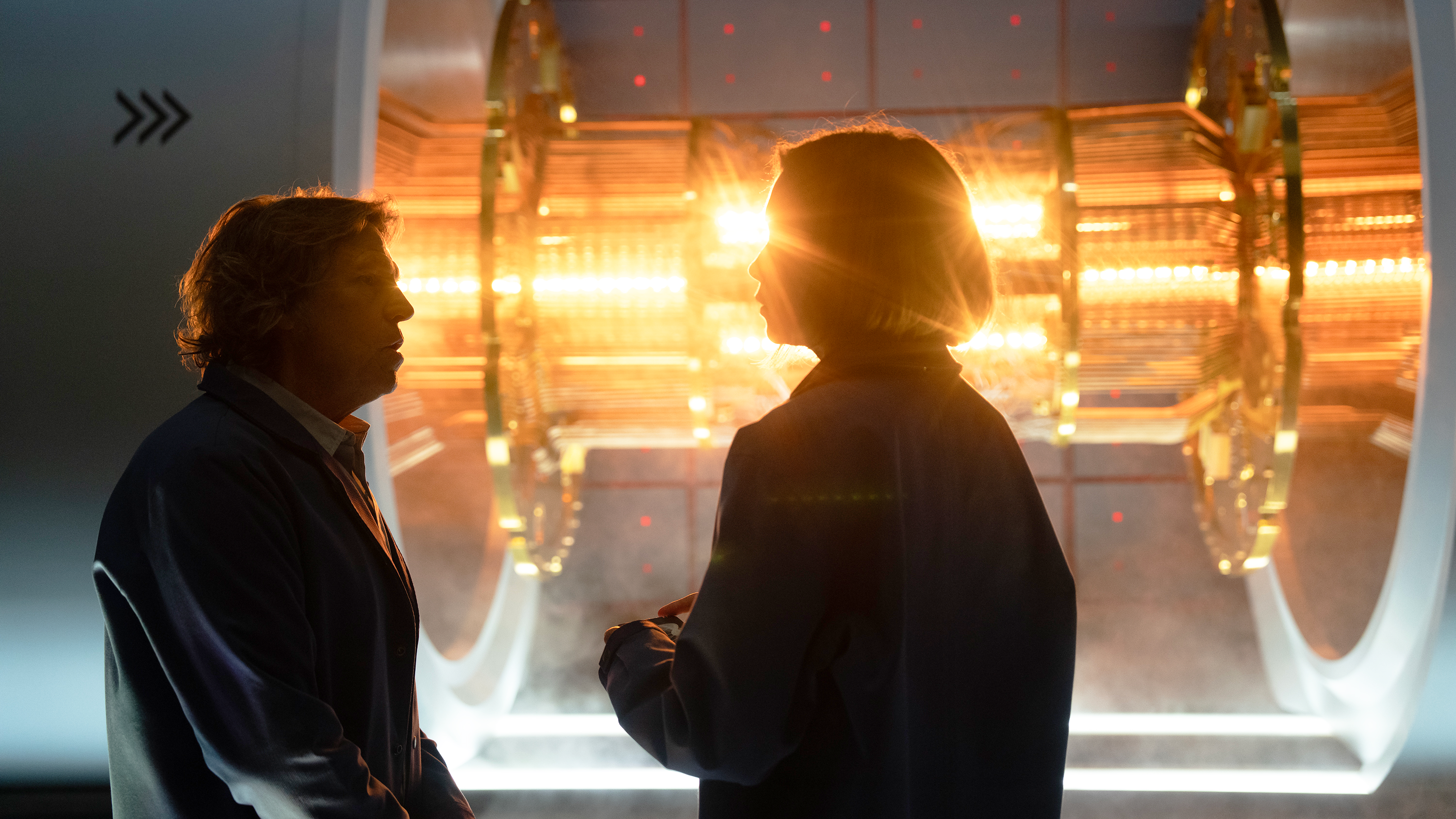 (L-R) Simon Templeman and Julianne Nicholson in "Paradise" season 2 on Hulu