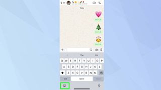 Emoji keyboard opened in Whatsapp