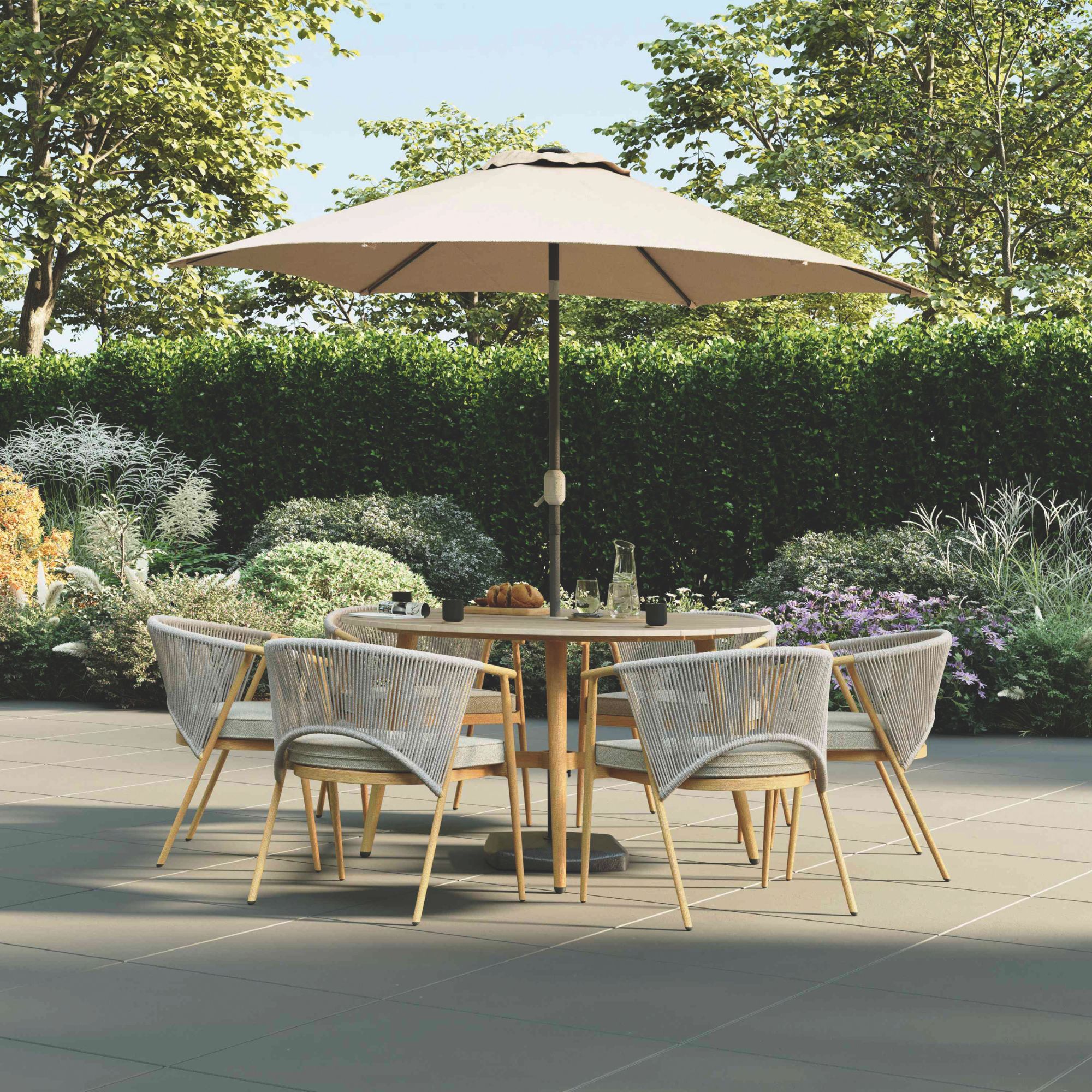 Charles Bentley Almada 6 Seater Dining Set