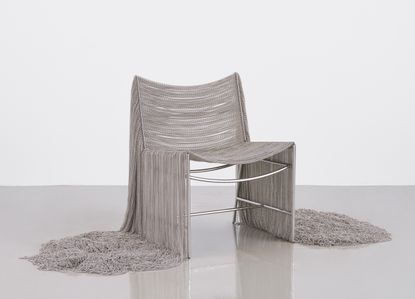 Enthroned at Jessica Silverman Gallery: chair covered in silver chains