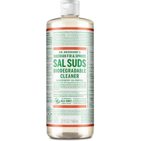 Dr. Bronner's - Sal Suds Biodegradable Cleaner (32 Oz) - All-Purpose, Pine Cleaner for Floors, Laundry and Dishes, Concentrated, Cuts Grease and Dirt, Powerful Formula(packaging May Vary)