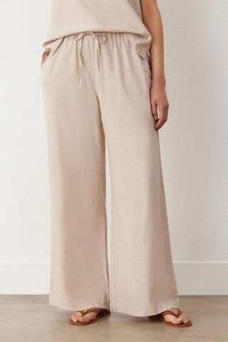 Finery London Drew Stone Linen Trousers