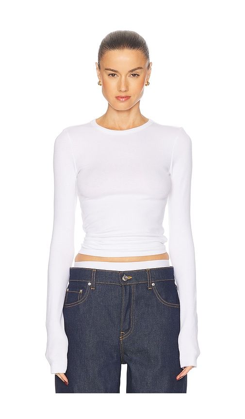 Crew Neck Extra Long Sleeve Tee