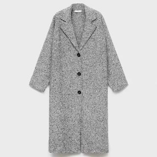 grey longline coat from Mango