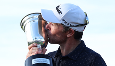 Julian Guerrier kisses the Andalucia Masters trophy