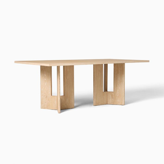 rectangular wooden dining table