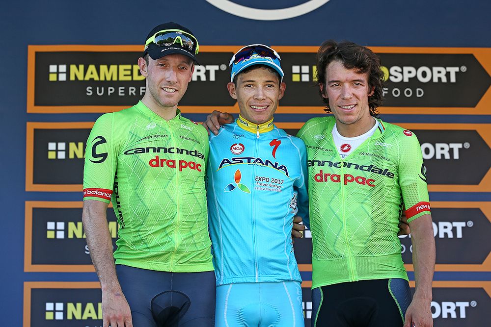 Milano-Torino podium: Woods, Lopez and Uran