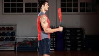 Sagittal arm cast power club exercise, step 1