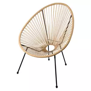 Oval Shaped Patio String Chair, Beige