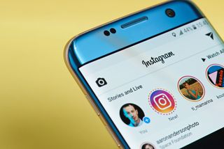 Instagram app open on phone