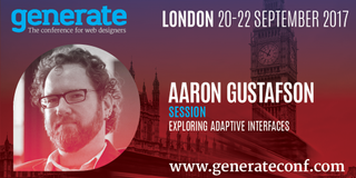 Aaron Gustafson will deliver the closing keynote at Generate London on 22 September
