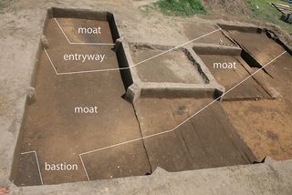 Researchers think food and sex contributed to the downfall of Fort San Juan, a Spanish garrison nearly 450 years old that was recently uncovered in North Carolina. This image shows the part of the fort that was revealed during excavations this summer.